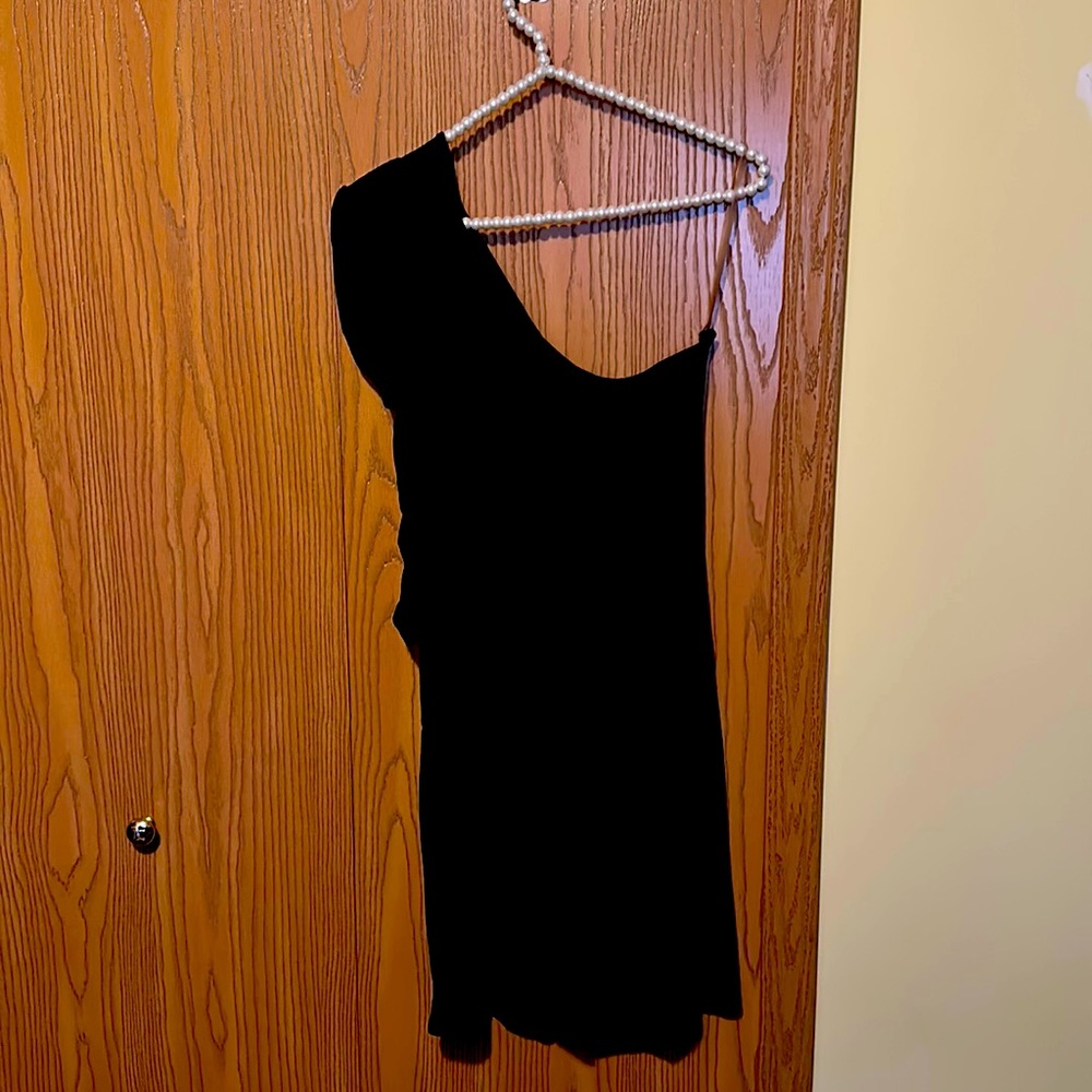 Beautiful black romper cold shoulder with drape sleeve